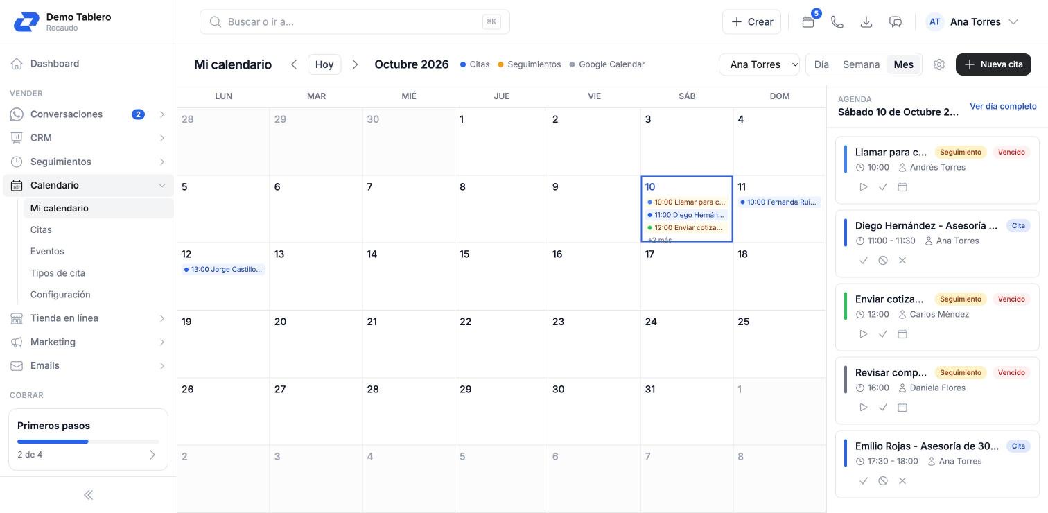 Vista de semana en Mi calendario