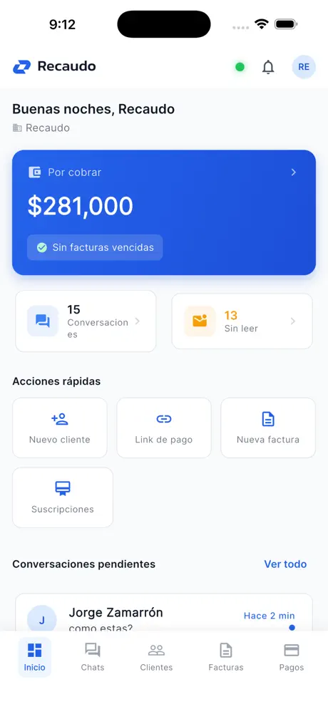 Recaudo App — Dashboard