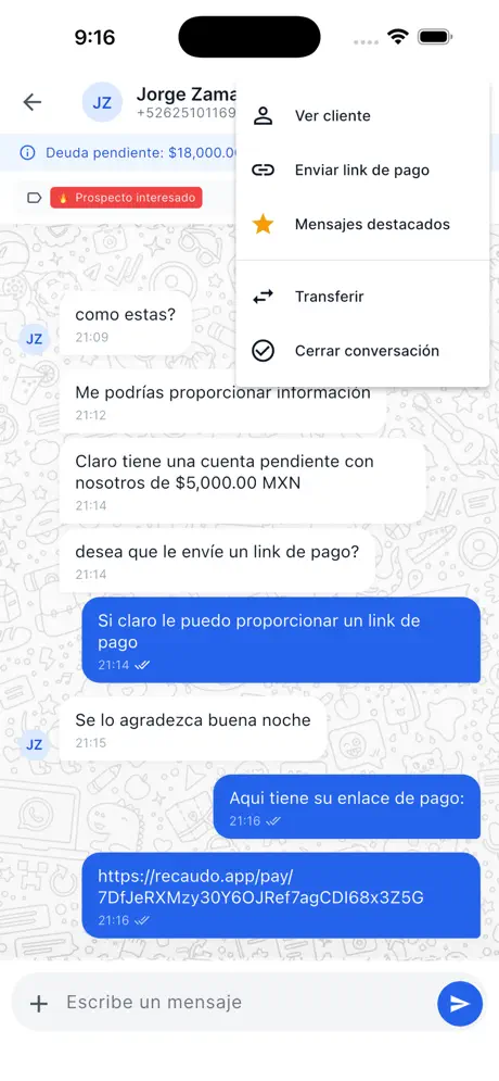 Recaudo App — Conversations